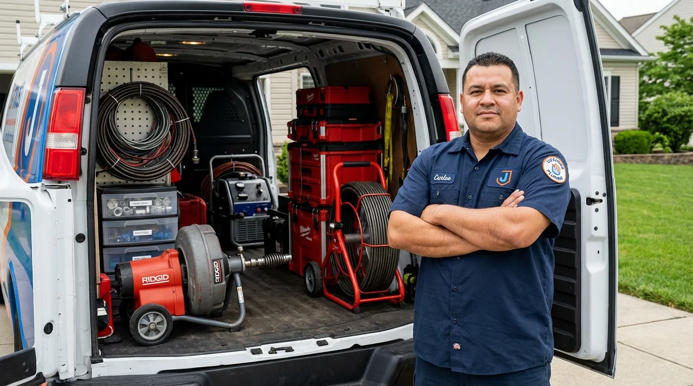 Professional drain cleaning equipment and Johns Plumbing LLC plumber in Wildomar