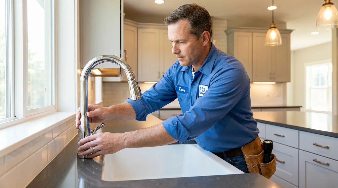 Kitchen faucet installation by Johns Plumbing LLC in Wildomar